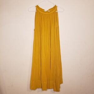 Banana Republic Medium Pleated Dress Mustard Yellow